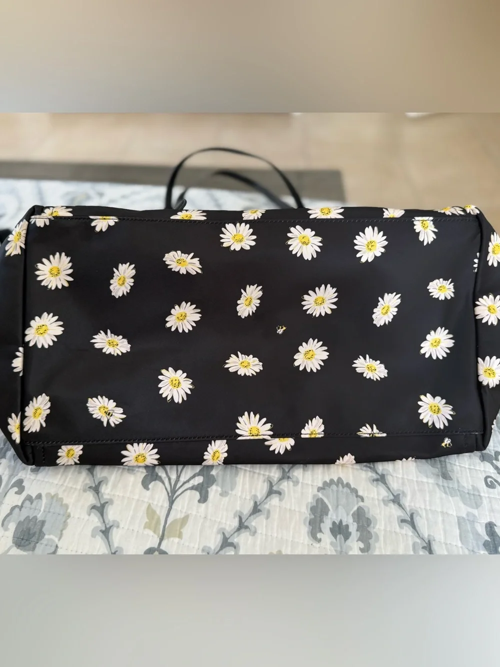 NEW Kate Spade Chelsea Weekender Daisy Print Nylon Tote Duffel Bag MSRP $355